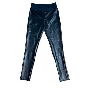Asset by Spanx Pants Womens Large Black Faux Leather Pull On High Waist Leggings